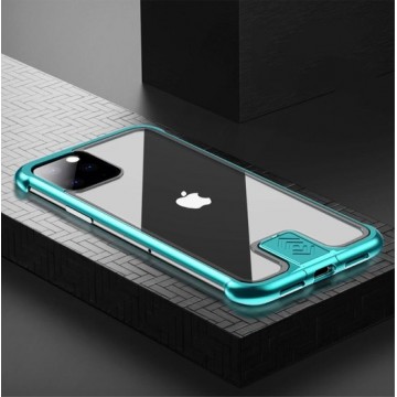 Stijlvolle cover met metalen frame voor iPhone 11 Pro 5.8 inch- Groen