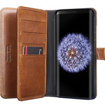 Pierre Cardin Book Case Bruin - Stijlvol - Leer - Galaxy S9+ - Luxe cover