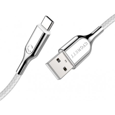 Cygnett Armoured Synchroniseer- en Oplaadkabel USB-C - USB 2.0 - 2 meter - Wit