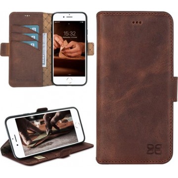 Bouletta - iPhone 6S hoes - Leer BookCase Bruin (Antic Brown)