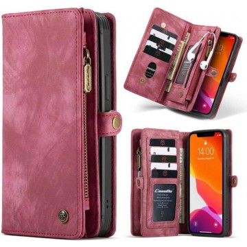 CaseMe Vintage Wallet Case Hoesje iPhone 12 / iPhone 12 Pro - Rood