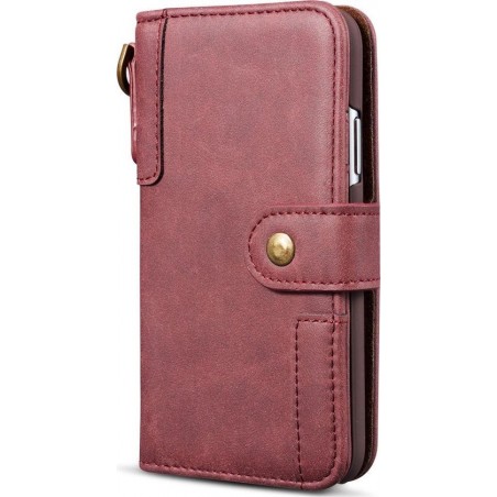 Mobigear Retro Cowhide Bookcase Hoesje Rood Apple iPhone 11