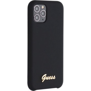 GUESS Vintage Siliconen Backcover Hoesje iPhone 11 Pro - Zwart
