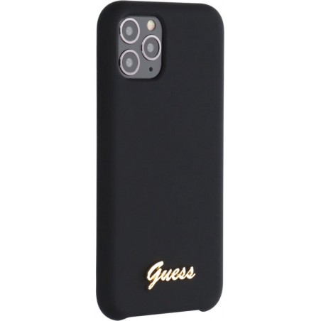 GUESS Vintage Siliconen Backcover Hoesje iPhone 11 Pro - Zwart