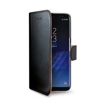 Celly - Samsung Galaxy S8 - Wally Bookcase Black - Openklap Hoesje Samsung Galaxy S8- Samsung Case Black