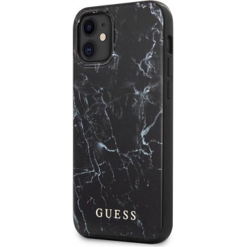 Guess Marble Hard Case voor Apple iPhone 12 Mini (5.4") - Zwart