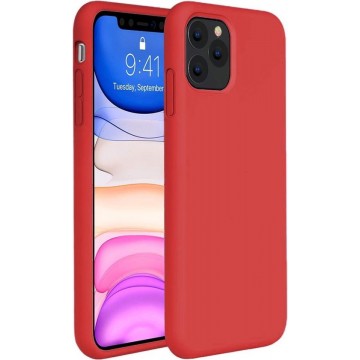 iPhone 11 Pro Max Hoesje Siliconen Case Hoes Back Cover TPU - Rood