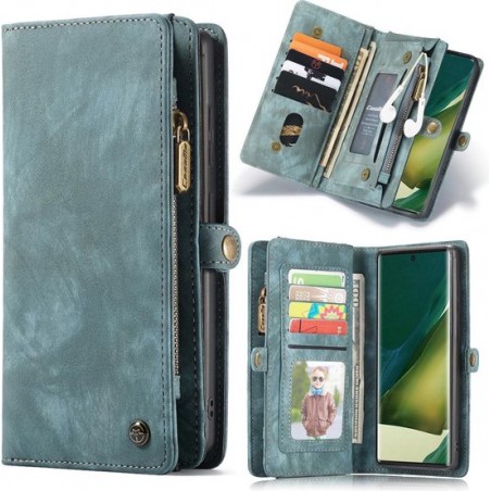 Caseme - vintage 2 in 1 portemonnee hoes - Samsung Galaxy Note 20 Ultra - Blauw