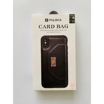Puloka -  Hard Cover Card Bag voor  alle smart phones - geschikt voor 1 pasje – Roze