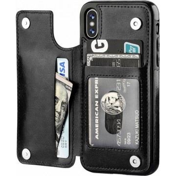 Wallet Case iPhone X / Xs - zwart met Privacy Glas