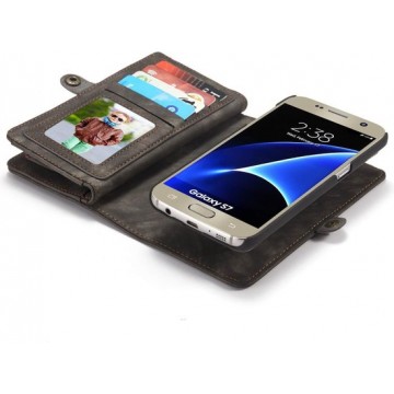 CaseMe Vintage Wallet Case Hoesje Samsung Galaxy S7 - Zwart