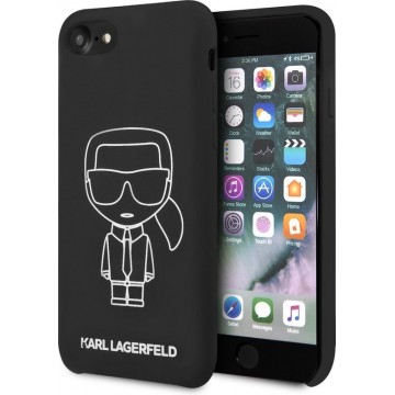 Karl Lagerfeld Apple iPhone SE2 (2020) & iPhone 8 zwart Backcover hoesje - Liquid Outline Neon