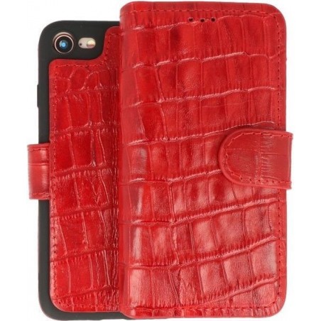 BAOHU Krokodil Handmade Leer Telefoonhoesje voor iPhone SE 2020 / 8 / 7 Rood