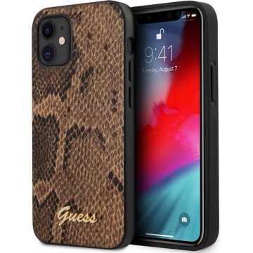Guess Apple iPhone 12 Mini Bruin Backcover hoesje - Python