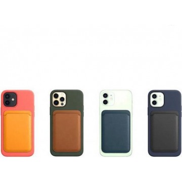 iPhone 12 Hoesje MagSafe - Luxe Leder - Pasjeshouder - Kaarthouder - Portemonnee - Wallet Case - Blauw