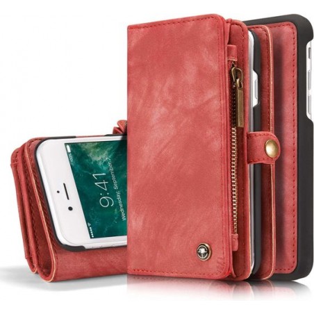 CaseMe Vintage Wallet Case Hoesje iPhone 8 / 7 / SE (2020) - Rood