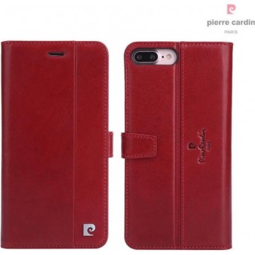 iPhone 8 Plus/7 Plus hoesje - Pierre Cardin - Rood - Leer
