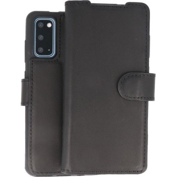 BAOHU Handmade Leer Telefoonhoesje Wallet Cases voor Samsung Galaxy S20 - Zwart
