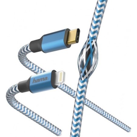 Hama Snellaad-/gegevenskabel "Reflective", USB-C - Lightning, 1,5 m, blauw
