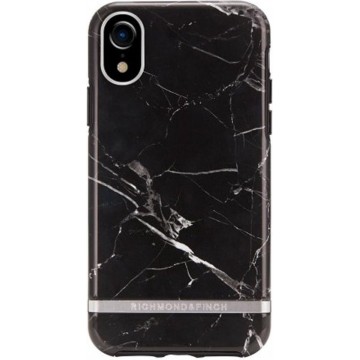 Richmond & Finch Black Marble - Silver details for iPhone XR colourful
