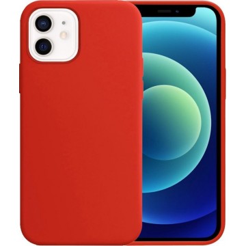 iPhone 12 Hoesje Siliconen Case Hoes - iPhone 12 Case Siliconen Hoesje Cover - iPhone 12 Hoes Hoesje - Rood