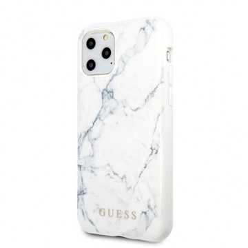 Guess Apple iPhone 11 Pro Wit Silicone Case Backcover hoesje - GUHCN58PCUMAWH