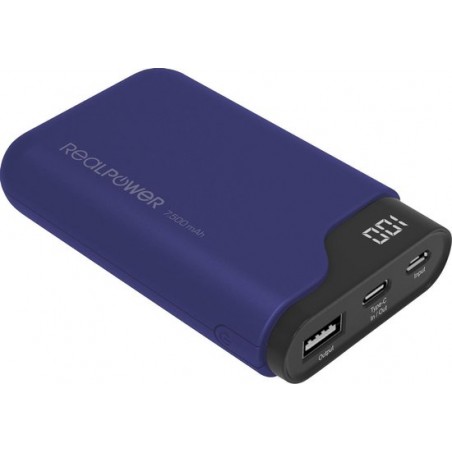 Powerbank RealPower Type C 7500 midnight blue