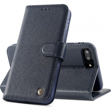 Bestcases Echt Lederen Wallet Case Telefoonhoesje iPhone 8 Plus / 7 Plus - Navy