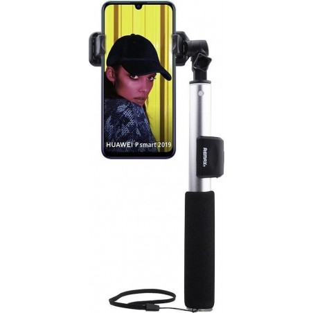 Remax - Huawei P Smart 2019 Selfie Stick Bluetooth Zilver