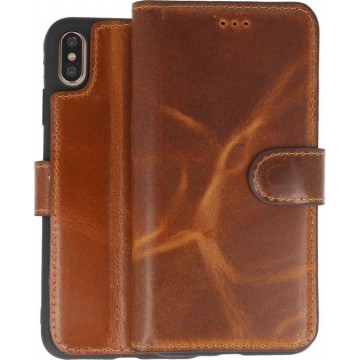 BAOHU Handmade Leer Telefoonhoesje Wallet Cases voor iPhone Xs Max Bruin