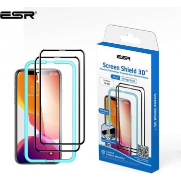 ESR Screen Shield 3D Full Cover Glass Apple iPhone 11 - Zwart (2 stuks)