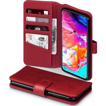 Samsung Galaxy A70 Bookcase hoesje - CaseBoutique - Effen Rood - Leer
