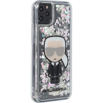 Karl Lagerfeld Backcover hoesje Glitter geschikt voor Apple iPhone 11 Pro Max - Grijs - Ikonik Mirror - KLHCN65GLGIRKL