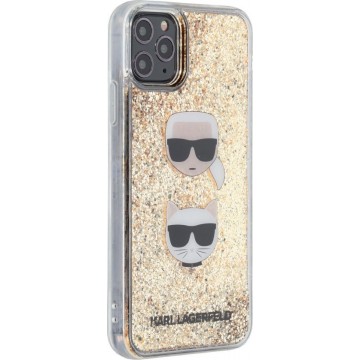 Karl Lagerfeld Apple iPhone 11 Pro Max Goud Backcover hoesje - Liquid Glitter