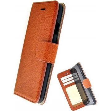 Echt Leder met de handgemaakte Bruin Wallet Bookcase Pearlycase® Hoesje voor Apple iPhone 6/6S