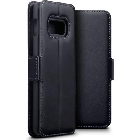 Qubits - lederen slim folio wallet hoes - Samsung Galaxy S10e - Zwart