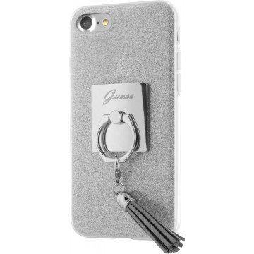 Guess Backcover hoesje Zilver - Met zilveren ring - iPhone 8  - Siliconen rand