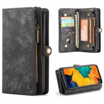 CaseMe Vintage Wallet Case Hoesje Samsung Galaxy A50 / A30s - Zwart
