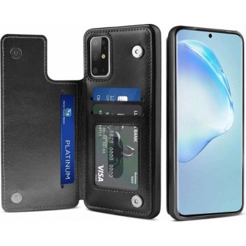 Wallet Case Samsung Galaxy S20 Plus - zwart + glazen screen protector