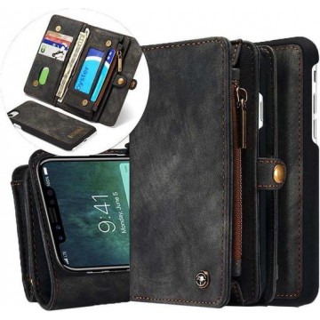CaseMe Vintage Wallet Case Hoesje iPhone XS / X - Grijs