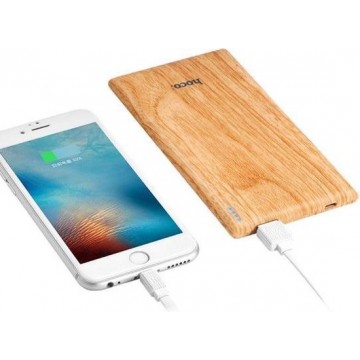 Hoco B10 Powerbank Hout patroon - 7000mAh - Quick Charge Snellader