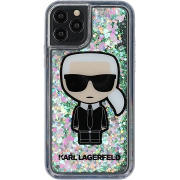 Karl Lagerfeld Backcover hoesje Glitter geschikt voor Apple iPhone 11 Pro - Transparant - Glow in the dark - KLHCN58GLGIRKL