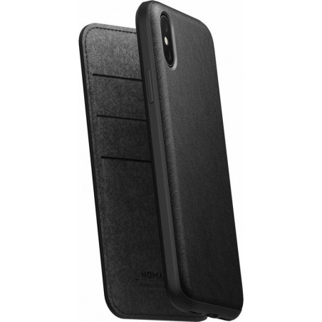 Nomad - iPhone Xs - Folio Leder Case - Zwart