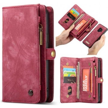 CaseMe Vintage Wallet Case Hoesje Samsung Galaxy S9 - Rood