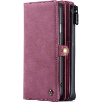 CaseMe Luxury Wallet Case Rood Apple iPhone SE (2020) / 8 / 7