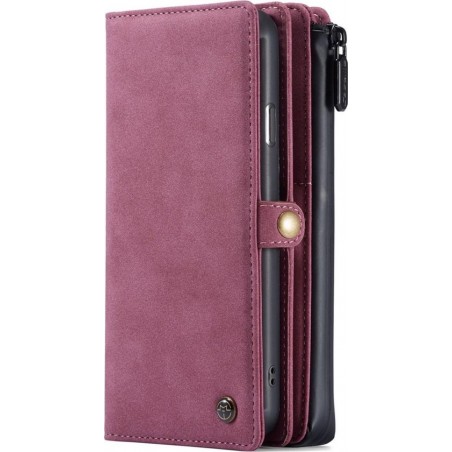 CaseMe Luxury Wallet Case Rood Apple iPhone SE (2020) / 8 / 7