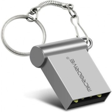 Let op type!! MicroDrive 64GB USB 2 0 Metal mini USB flash drives U schijf (grijs)