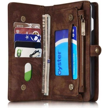 CaseMe Vintage Wallet Case Hoesje iPhone 8 Plus / 7 Plus - Bruin