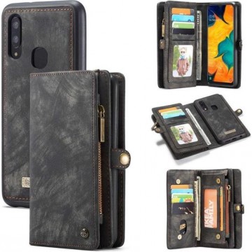 CaseMe Vintage Wallet Case Hoesje Samsung Galaxy A40 (SM-A405) - Zwart
