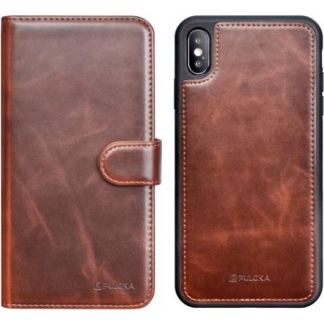 Puloka Apple iPhone 11 Pro Separable Wallet Case Boekhoesje en Back Cover in 1 BRUIN